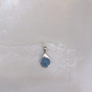 GENUINE SILVER PENDANT with BLUE OPAL